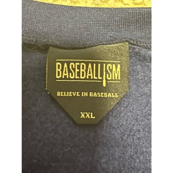 Baseballism Men Navy Blue Flag Man Badge Crewneck Sweatshirt Size XXL 2XL EUC - Picture 4 of 5